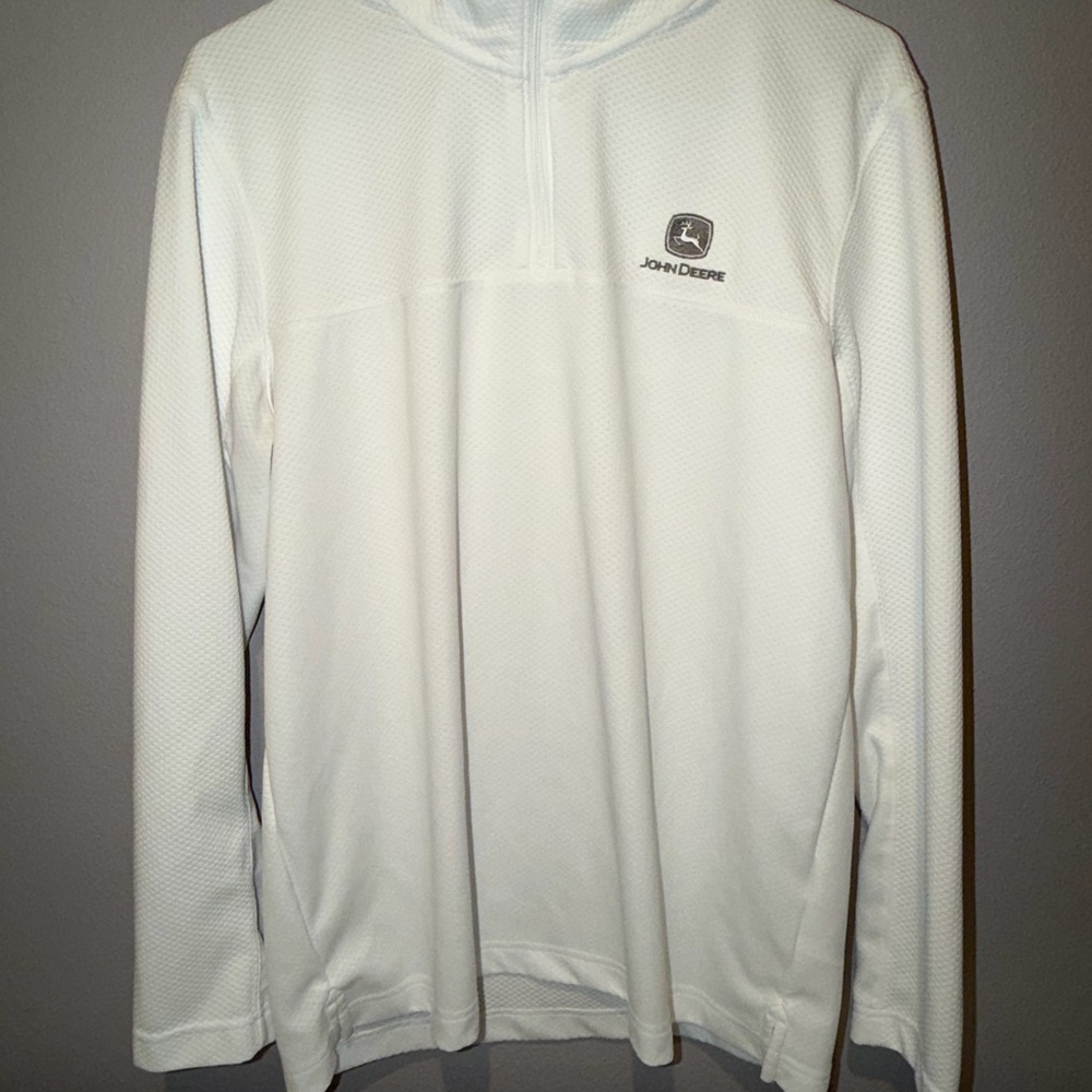 John Deere Lands' End White Pullover
